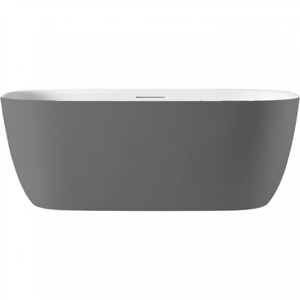 Ванна из литьевого мрамора AltroBagno Luciana AltroBagnoLuciana090225CementGrey&amp;White 170x80 см, отдельностоящая, белый/серый цемент