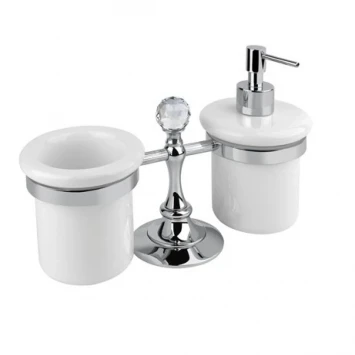 Стакан и диспенсер настольные хром, Swarovski Cezares Olimp OLIMP-TDT-01-Sw