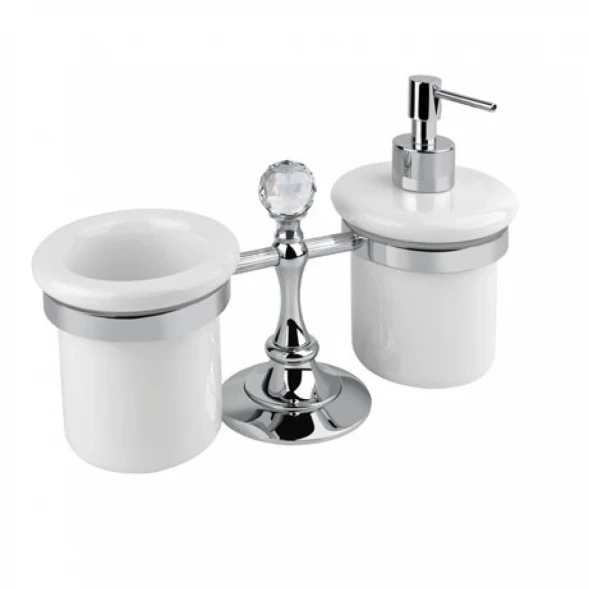 Стакан и диспенсер настольные хром, Swarovski Cezares Olimp OLIMP-TDT-01-Sw