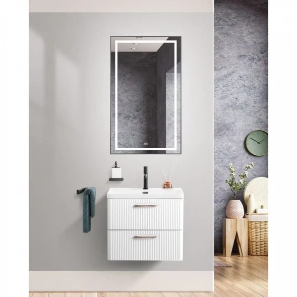 Тумба под раковину BelBagno Due DUE-500-2C-SO-BL-P 50,6 см, подвесная, Bianco Lucido
