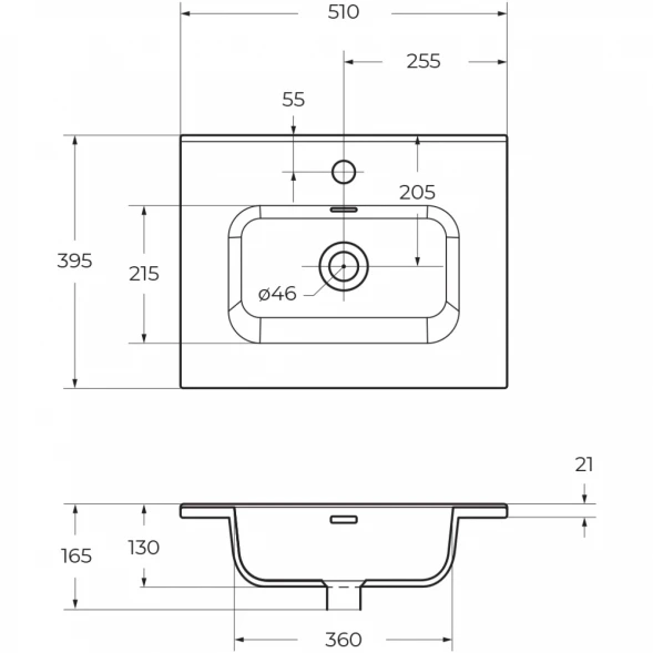 Раковина 51x39,5 см BelBagno BB500/390ETL