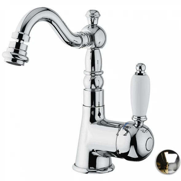 Смеситель для биде Emmevi Laguna 40514/CO с донным клапаном, хром/Золото