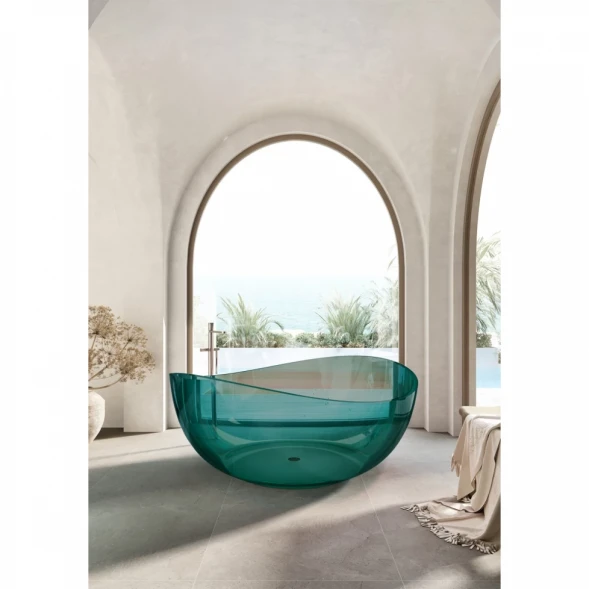 Ванна из полиэфирной смолы Abber Kristall AT9705Aquamarin 150x150 см, отдельностоящая, бирюзовый
