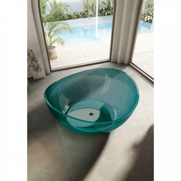 Ванна из полиэфирной смолы Abber Kristall AT9705Aquamarin 150x150 см, отдельностоящая, бирюзовый