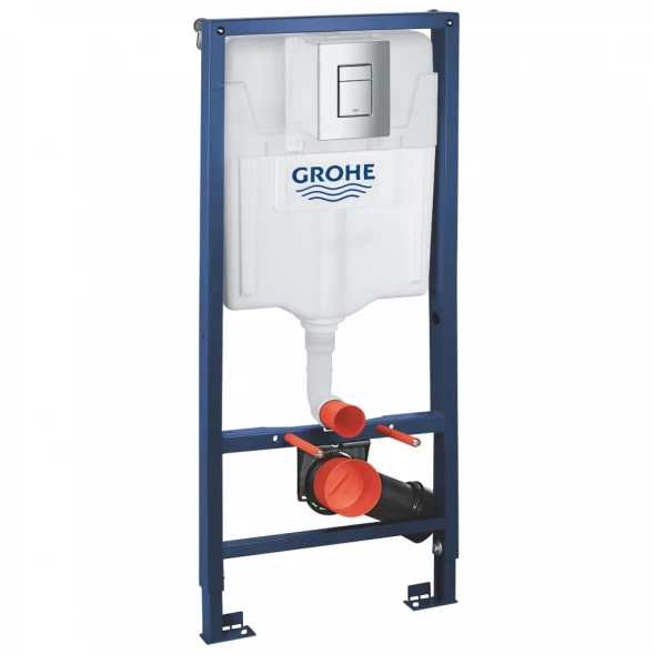 Инсталляция для унитаза Grohe Rapid SL 38772001 с кнопкой смыва, хром