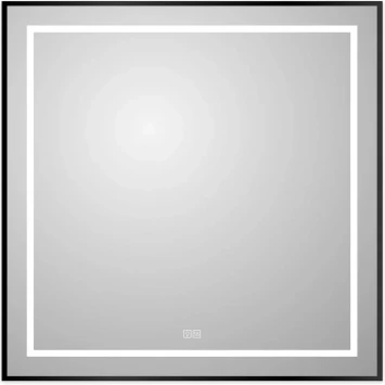 Зеркало BelBagno Kraft SPC-KRAFT-800-800-LED-TCH-WARM-NERO 80x80 см, с LED-подсветкой, сенсорным выключателем, антизапотеванием, черный
