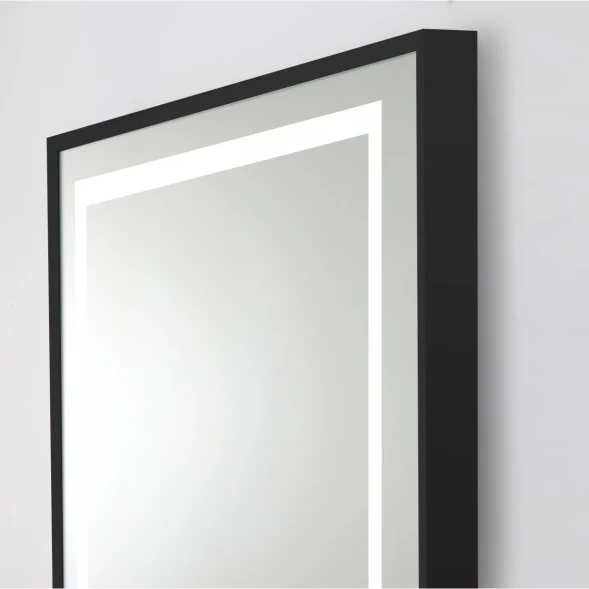 Зеркало BelBagno Kraft SPC-KRAFT-800-800-LED-TCH-WARM-NERO 80x80 см, с LED-подсветкой, сенсорным выключателем, антизапотеванием, черный