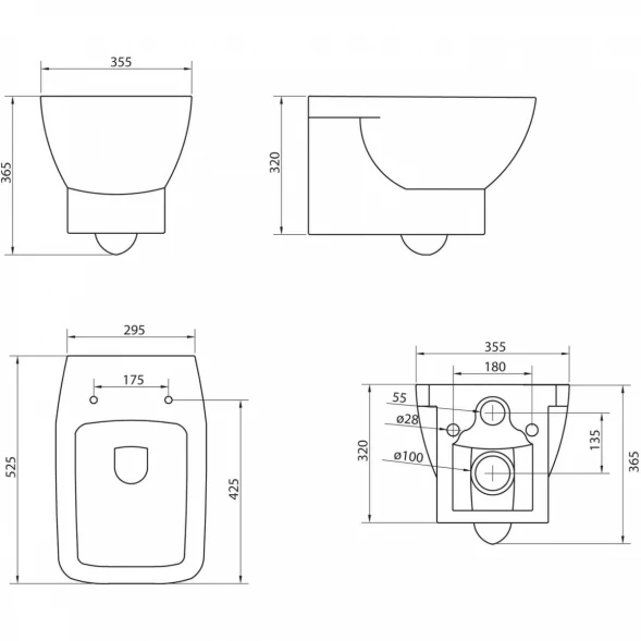 Унитаз подвесной BelBagno Lago BB128CH белый