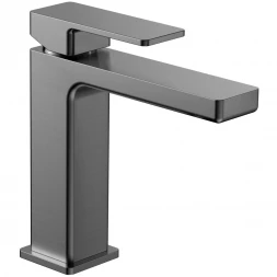Смеситель для раковины AQUAme Savona AQM6810GM без донного клапана, оружейная сталь