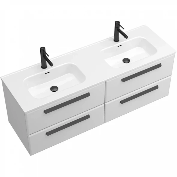 Тумба под раковину Cezares Eco ECO-CER-N-1400-4C-SO-2-BL 140 см, подвесная, Bianco Lucido