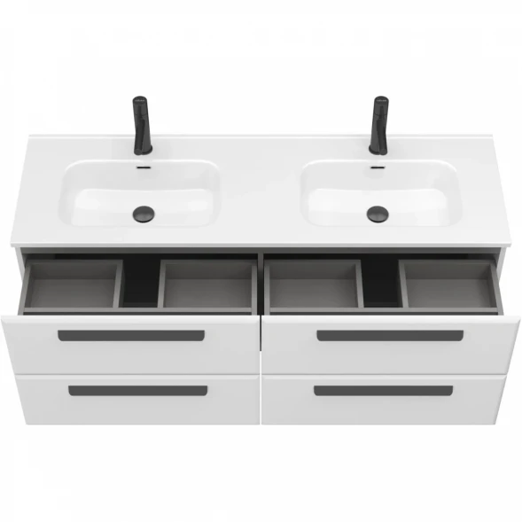 Тумба под раковину Cezares Eco ECO-CER-N-1400-4C-SO-2-BL 140 см, подвесная, Bianco Lucido