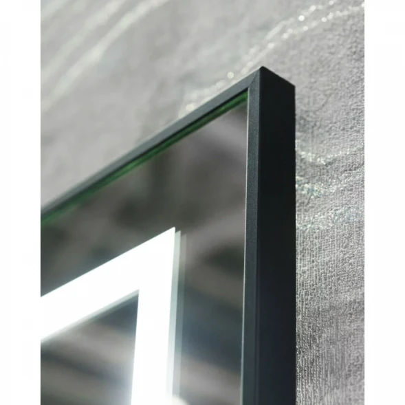 Зеркало BelBagno Kraft SPC-KRAFT-1400-800-LED-TCH-WARM-NERO 140x80 см, с LED-подсветкой, сенсорным выключателем, антизапотеванием, черный