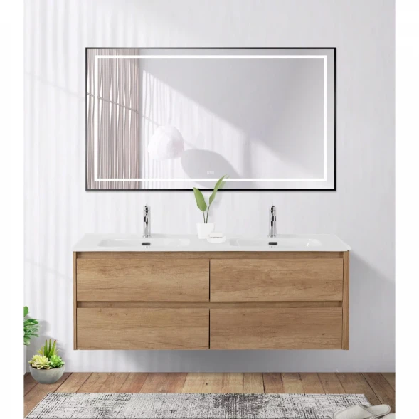 Зеркало BelBagno Kraft SPC-KRAFT-1400-800-LED-TCH-WARM-NERO 140x80 см, с LED-подсветкой, сенсорным выключателем, антизапотеванием, черный