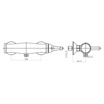 Смеситель для душа BelBagno Tiffani TIF-ESDM-CRM