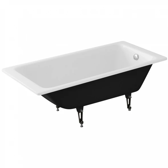 Ванна чугунная Delice Parallel DLR220503RB-AS 150x70 см, с ручками, антискользящим покрытием, белый