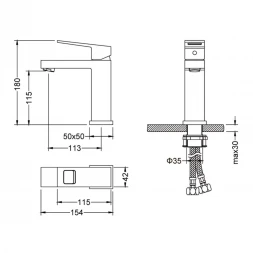 Смеситель для раковины Timo Briana 7161/03F черный матовый