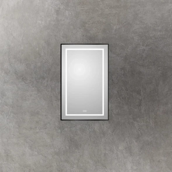 Зеркало BelBagno Kraft SPC-KRAFT-500-800-LED-TCH-WARM-NERO 50x80 см, с LED-подсветкой, сенсорным выключателем, антизапотеванием, черный