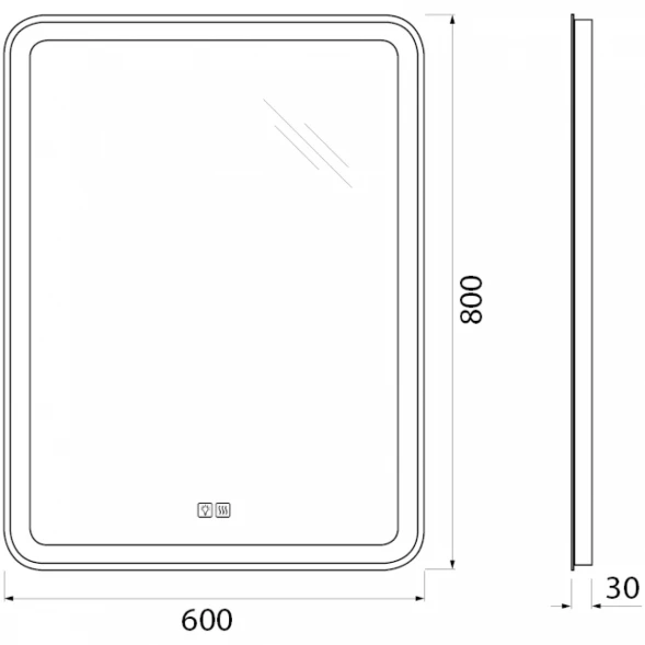 Зеркало 60x80 см BelBagno Marino SPC-MAR-600-800-LED-TCH-WARM