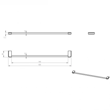 Полотенцедержатель Wonzon & Woghand WW-V3101-CR 60 см, хром