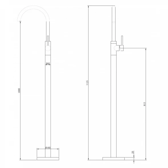 Смеситель напольный для раковины Abber Wasser Kreis AF8141RG