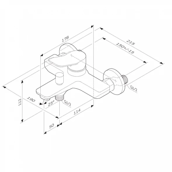Смеситель для ванны AM.PM X-Joy F85A10022