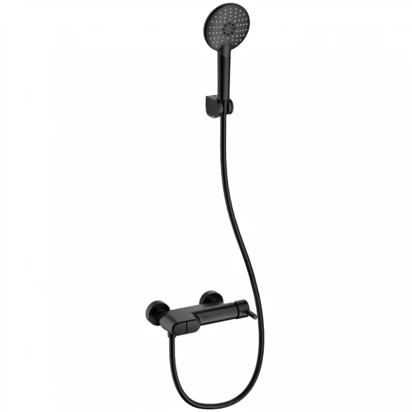 Смеситель для ванны Wonzon &amp; Woghand Muse Corno WW-A30902-MB с душевым гарнитуром, черный матовый