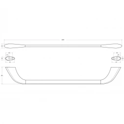 Полотенцедержатель Cezares Liner LINER-TH-60-GM 60 см, оружейная сталь