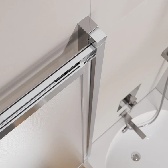 Шторка на ванну Cezares Slider SLIDER-VF-11-90/150-P-Cr 89 см, профиль хром, стекло текстурное