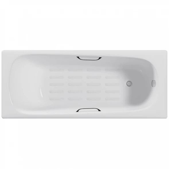 Ванна чугунная Delice Continental DLR230613R-AS 170x70 см, с отверстиями под ручки, антискользящим покрытием, белый