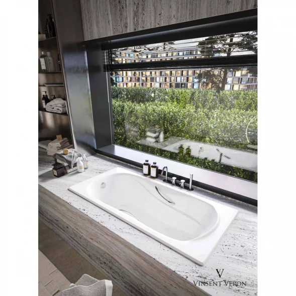 Ванна чугунная Vinsent Veron Haiti VHT1708042H/VH008CH 170x80 см, с ручками, белый