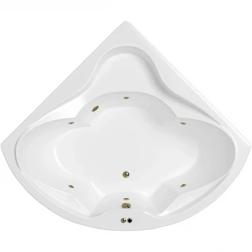 Акриловая ванна Whitecross Konsul 0110.150150.100.SOFT.BR 149,5x149,5 см, с гидромассажем, угловая, белый