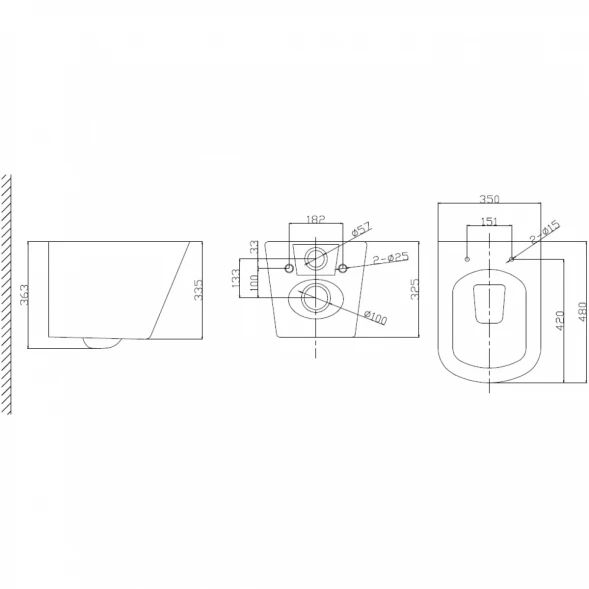 Комплект подвесной унитаз BelBagno Due BB3103CHR/SC + система инсталляции BelBagno BB002-80 + BB005-PR-CHROME