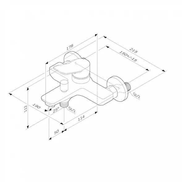 Смеситель для ванны Am.Pm X-Joy F85A10033