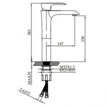 Смеситель для раковины AltroBagno Costanza AltroBagnoCostanza010218Cr хром