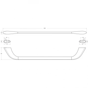 Полотенцедержатель Cezares Liner LINER-TH-60-01 60 см, хром