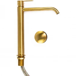 Смеситель для раковины Emmevi Filobrass 85003BIG/ORS с донным клапаном, Золото матовый