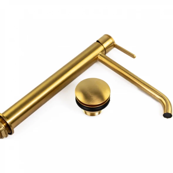 Смеситель для раковины Emmevi Filobrass 85003BIG/ORS с донным клапаном, Золото матовый