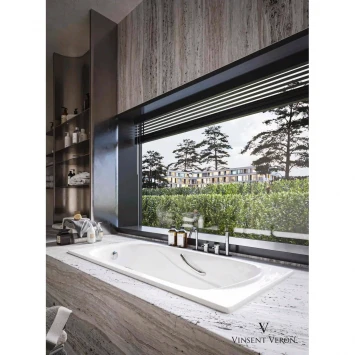Ванна чугунная Vinsent Veron Haiti VHT1708042H/VH008CH-AS 170x80 см, с ручками, антискользящим покрытием, белый