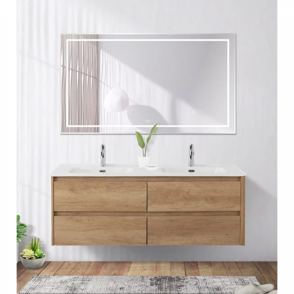 Зеркало BelBagno Kraft SPC-KRAFT-1400-800-LED-TCH-WARM 140x80 см, с LED-подсветкой, сенсорным выключателем, антизапотеванием, алюминий