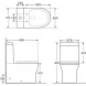 Чаша напольного безободкового унитаза BelBagno Ancona BB1224CPR-P