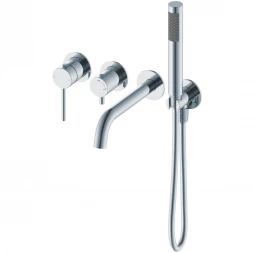 Смеситель для ванны Wonzon &amp; Woghand Stick WW-889017-CR встраиваемый, с душевым гарнитуром, хром