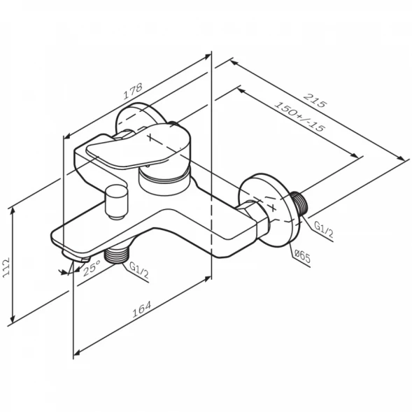 Смеситель для ванны Am.Pm X-Joy F85A10044 розовое золото матовый