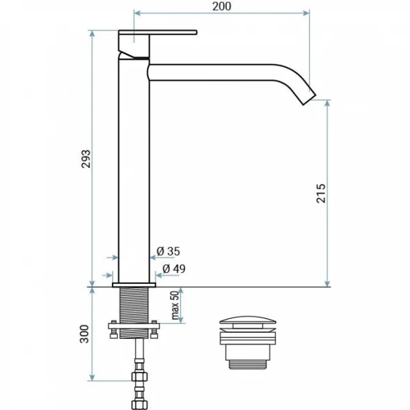 Смеситель для раковины Emmevi Filobrass 85003BIGZI/CR с донным клапаном, хром