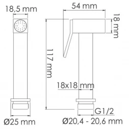 Гигиенический душ WasserKRAFT Havel A3651.285.237.213 со смесителем, Золото матовый
