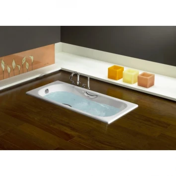 Ванна чугунная Roca Malibu SET/2309G000R/526803010/150412330 170x75 см, с ручками, антискользящим покрытием, белый