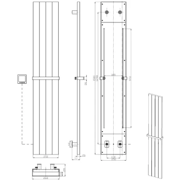 Полотенцесушитель электрический Boheme Flat 725-SGM 1500x250, графит глянец