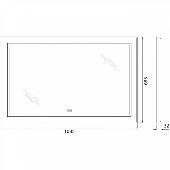 Зеркало 108,5x68,5 см BelBagno Kraft SPC-KRAFT-1085-685-TCH-WARM