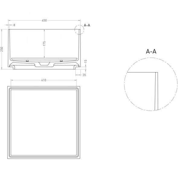 Раковина-чаша Salini S-Sense Armonia Square 02 130512G 45x45 см, накладная, белый глянец