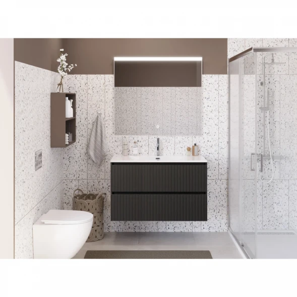 Тумба под раковину BelBagno Uno UNO-MINI-1000-2C-SO-GSO 100 см, подвесная, темно-серый матовый