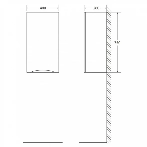 Шкаф подвесной Crema Opaco BelBagno Fly-Marino FLY-MARINO-750-1A-SC-CO-P-R